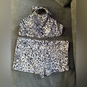 Leopard Print Two Piece Swimsuit